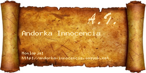Andorka Innocencia névjegykártya